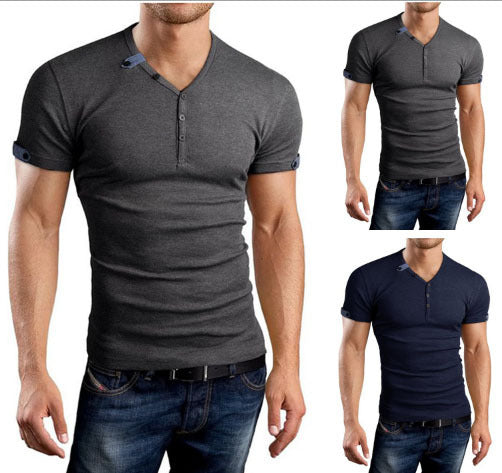 Popular Short Sleeve T-Shirt Men's Neck Cuff